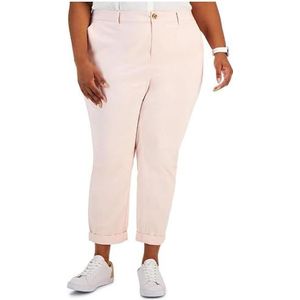 Tommy Hilfiger Hampton Chino broek voor dames, relaxed fit (standaard en plus size), casual broek, Bal Pnk, 50 Grote maten