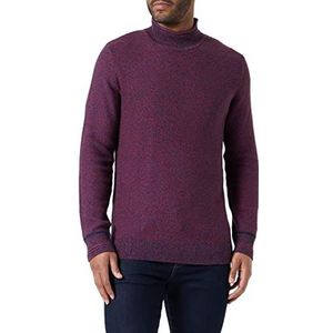 TOM TAILOR Uomini Gebreide trui met rolkraag 1032295, 30750 - Red Navy Mouline, XXL