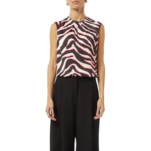 Blouse - Dierenprint - Satijn - Normale Pasvorm - Mouwloos