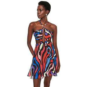 Trendyol Trendyol Glam Mini Bodycon jurk voor dames, gebreide jurk (1 stuks), Zeer kleurrijk, 34