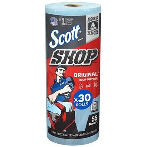 Scott Shop Handdoeken Origineel (75130), Blue Shop Handdoeken, 1 Rol/Pack, 30 Pakken/Case