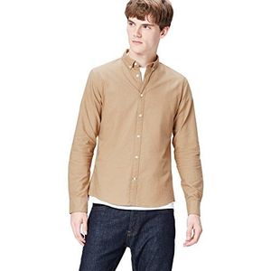 find. Heren Slim Fit Oxford Casual Shirt, Bruin (Camel 511), XL