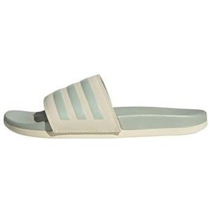 adidas Dames Adilette Comfort Slides, Wonder White/Linen Green Met. / Linen Green Met., 43 EU