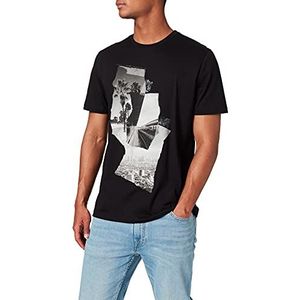 7 For All Mankind Heren Graphic Tee Photo Patch Black T-shirt