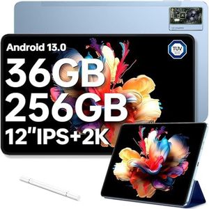 OUKITEL OT5 Tablet 12 inch 256 GB 11000 mAh batterij 2K IPS scherm Helio G99 16+5MP camera's Android 13 Dual SIM 5G WiFi OTG GPS (blauw)