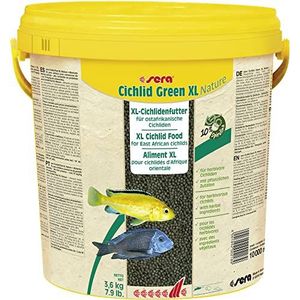 sera Cichlid Green XL Nature Hoofdvoer met 10% Spirulina voor grotere herbivore cichliden, voer voor Malawi