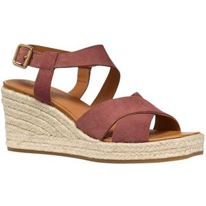 Geox D PANAREA D Wedge Sandalen voor dames, DK Cognac, 37 EU, Dk Cognac, 37 EU