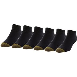 Gold Toe Heren Nylon Lite No Show, 6 paar sokken, zwart, Large (6 stuks)