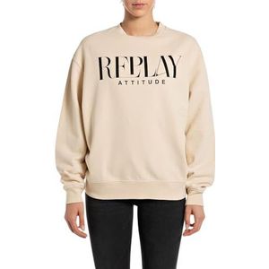 Replay Oversized sweatshirt voor dames, 866 Light Zand, XL