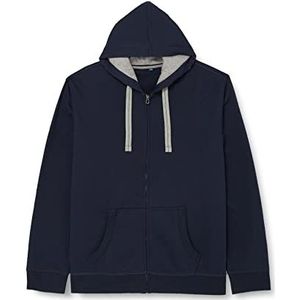 HRM Heren Jas met Capuchon, Navy, Maat 3XL I Premium Hoodie voor Mannen met Contrasterende Voering I Basic Hoodie met Rits I Herenhoodie met Rits I Hoge Kwaliteit & Duurzame Herenkleding