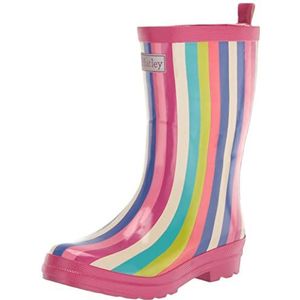 Hatley Meisjesprint Wellington Regenlaarzen Gummistiefel Regenboot, Rainbow Stripes, 32 EU