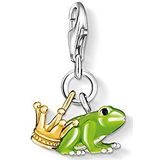 Thomas Sabo Bedelhanger voor dames kikker Charm Club 925 sterling zilver 750 geelgoud groen 0931-427-6