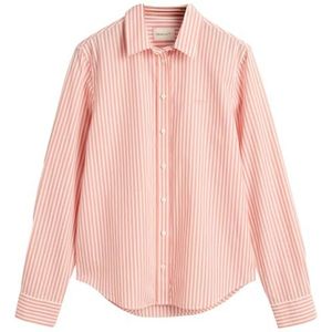 GANT Dames Reg Poplin gestreept shirt blouse, Peachy Pink, 42