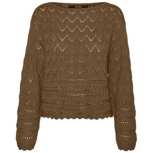 VERO MODA Vmlua Ls Boatneck Pullover Noos gebreide trui voor dames, Capers, XL