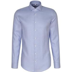 Seidensticker Zakelijk overhemd voor heren, slim fit, strijkvrij, Kent-kraag, lange mouwen, 100% katoen, blauw, 40