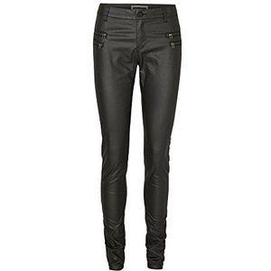 NOISY MAY Dames skinny broek Fame Nw Coated Zip Pants Pi333 - Nm Noos, Gr. 38/L34 (fabrieksmaat: S/M), zwart