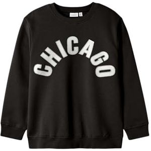 Name it kids Jongens Nkmbifinn Ls Nreg Sweat Unb, zwart, 122-128