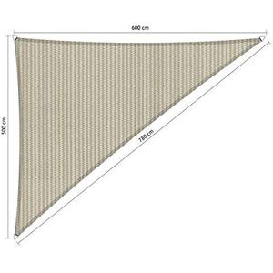 Shadow Comfort® Driehoek 90° schaduwdoek - UV Bestendig - Zonnedoek - 500 x 600 x 780 CM - Sahara Sand