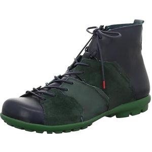 THINK! Kong Leren gevoerde duurzame enkellaarzen voor heren, 8000 Navy Combi, 46 EU