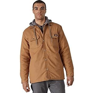 Dickies Heren Fleece Hooded Duck Shirt Jas met Hydroshield Werk Utility Bovenkleding, Bruine Eend, XS