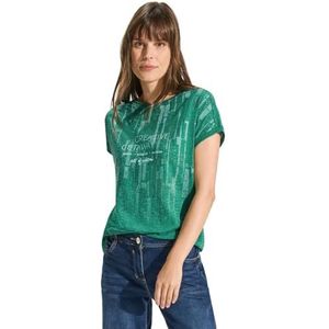 Cecil B321926 T-shirt met burn-out, malachietgroen, XS voor dames, Malachiet Groen, XS