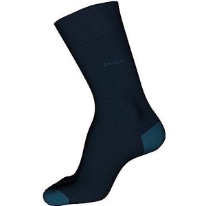 BOSS HUGO Men's Matt combed cotton heel toe sock Sockshosiery, navy blue, 7-13