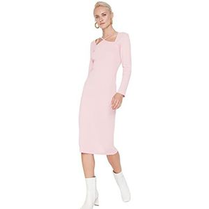 Trendyol Vrouwen Midi Bodycon Getailleerde Geweven Jurk, roze, XL