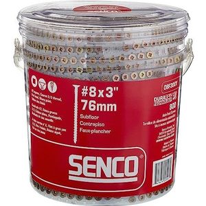 Senco 08F300Y DuraSpin #8 x 3 inch, hout tot hout gerolde schroef, 800 Ct.
