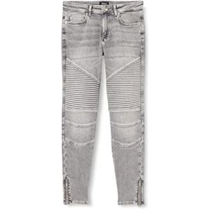 ONLY Onlroyal Life REG SK BIKR ANK PIM1099 Jeans, gewassen zwart, XS/32