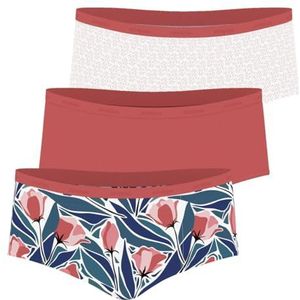 Athena Ecopack, set van 3 boxershorts, dameslingerie, Koraal, S