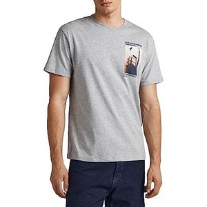 Pepe Jeans Wilfredo T-shirt voor heren, Grijs (Grijs Marl), XL