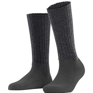 ESPRIT Lange laarzen voor dames, duurzaam biologisch katoen, wol, halfhoog zonder patroon, 1 paar sokken, zwart (Dark Rock 3093), 35-38