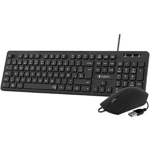 Combo - Stil USB-toetsenbord en muis, slank ontwerp, zwart, ideaal voor kantoor, eenvoudige en comfortabele verbinding voor dagelijks gebruik.
