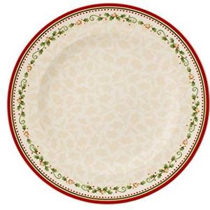 Villeroy en Boch Winter Bakery Delight platte borden ""vallende ster"", 27 cm, premium porselein, wit/rood/beige