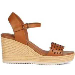 Geox Dames D Ponza A Wedge Sandal, Cognac, 41 EU, cognac, 41 EU