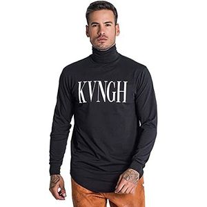 Gianni Kavanagh Black Lucifer Turtleneck Gebreid herenvest, Zwart, L