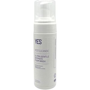 YES CLEANSE pH-aangepaste intieme verzorging voor dames, biologisch gecertificeerd, puur en natuurlijk, ongeparfumeerd, zachte schuimende intieme waslotion (150 ml)