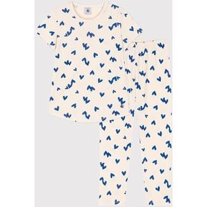 Petit Bateau Pyjama voor meisjes, Wit Avalanche/Multico, 3 Jaren