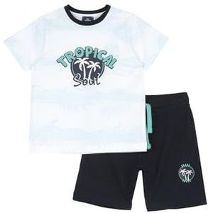 Chicco Compleet: T-shirt met korte mouwen en korte broek trainingspak voor kinderen en jongeren, Wit, 12 Jaar