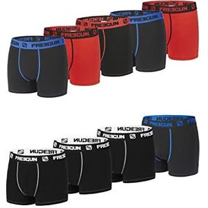 FREEGUN Boxer FG/SOL/AM/3/PK9 Boxershorts, rood/zwart/blauw, 6/8 jaar, Rood/Zwart/Blauw, 6 Jaren