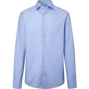 Hackett London Heren Micro Graph Check Shirt, Wit/Blauw, 16.5, Wit/Blauw, 40