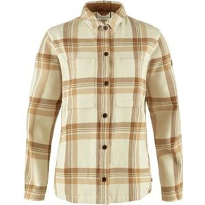 FJALLRAVEN 86986-113-196 Singi Flannel Overshirt W T-Shirt Dames Chalk White-Dune Beige Maat XXS, Chalk White-Dune Beige, XXS