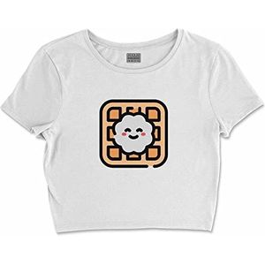 Bona Basics, Digitaal bedrukt, basic T-shirt voor dames,%100 katoen, wit, casual, damestops, maat: M, Wit, M kort