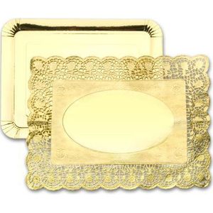 Ibili Borden-/placematset, 30 x 39/26 x 34 cm, papier, goud, 39 x 30 x 10 cm, 6 stuks