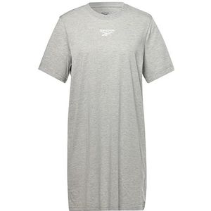 Reebok T-shirt voor dames, Medium Grijs Hei/Wit, XS