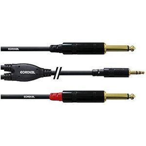 CORDIAL CABLES Y-kabel drager stereo mini jack / 2 mono-jack lang 3 m BRETELLE Essentials Mini-Jack/Jack kabel