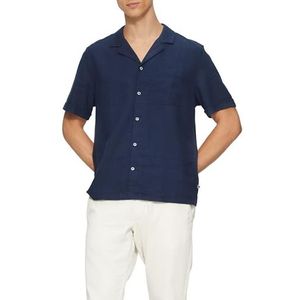 s.Oliver - Overhemd - Navy - Regular Fit - Kwartmouw