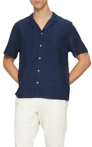 s.Oliver - Overhemd - Navy - Regular Fit - Kwartmouw