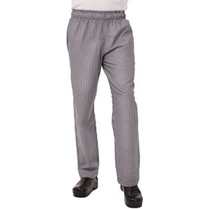 Chef Works Essential Baggy Chef Broek, Zwart/Wit Small Check, Medium
