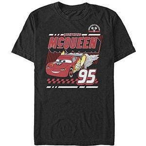 Pixar Cars 2 Mcqueens Drag Organic T-shirt met korte mouwen, uniseks, zwart, L, zwart, L